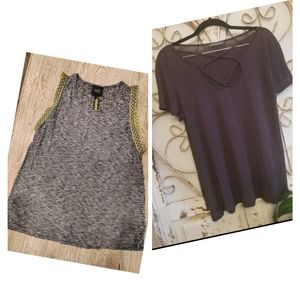 Two top bundle! West Coast love criss cross neck t shirt and W5 tank